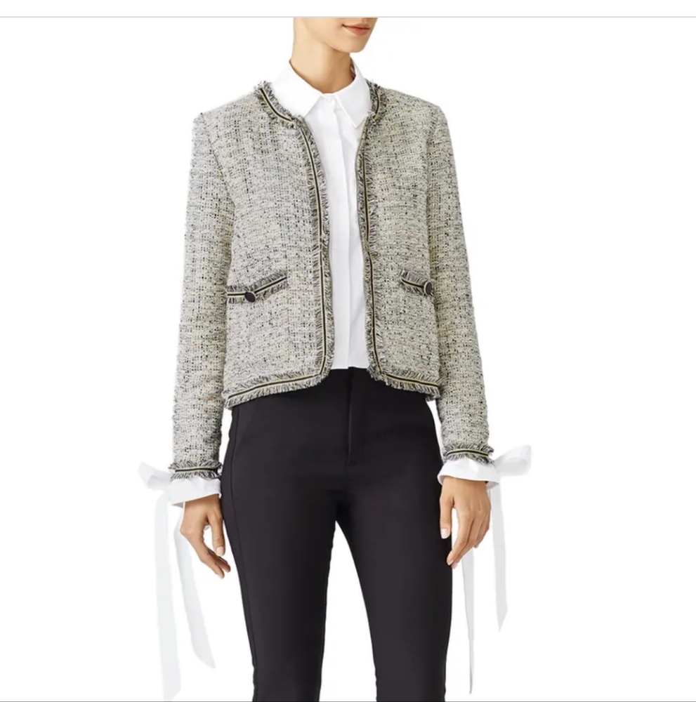 cupcakes and cashmere • Fringe Jacquard Jacket Blazer